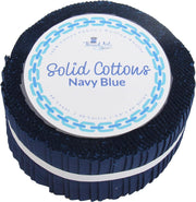 Jelly Roll Fabric Strips, 40 Precut Fabric Strips in Navy, Premium Cotton - Threadart.com