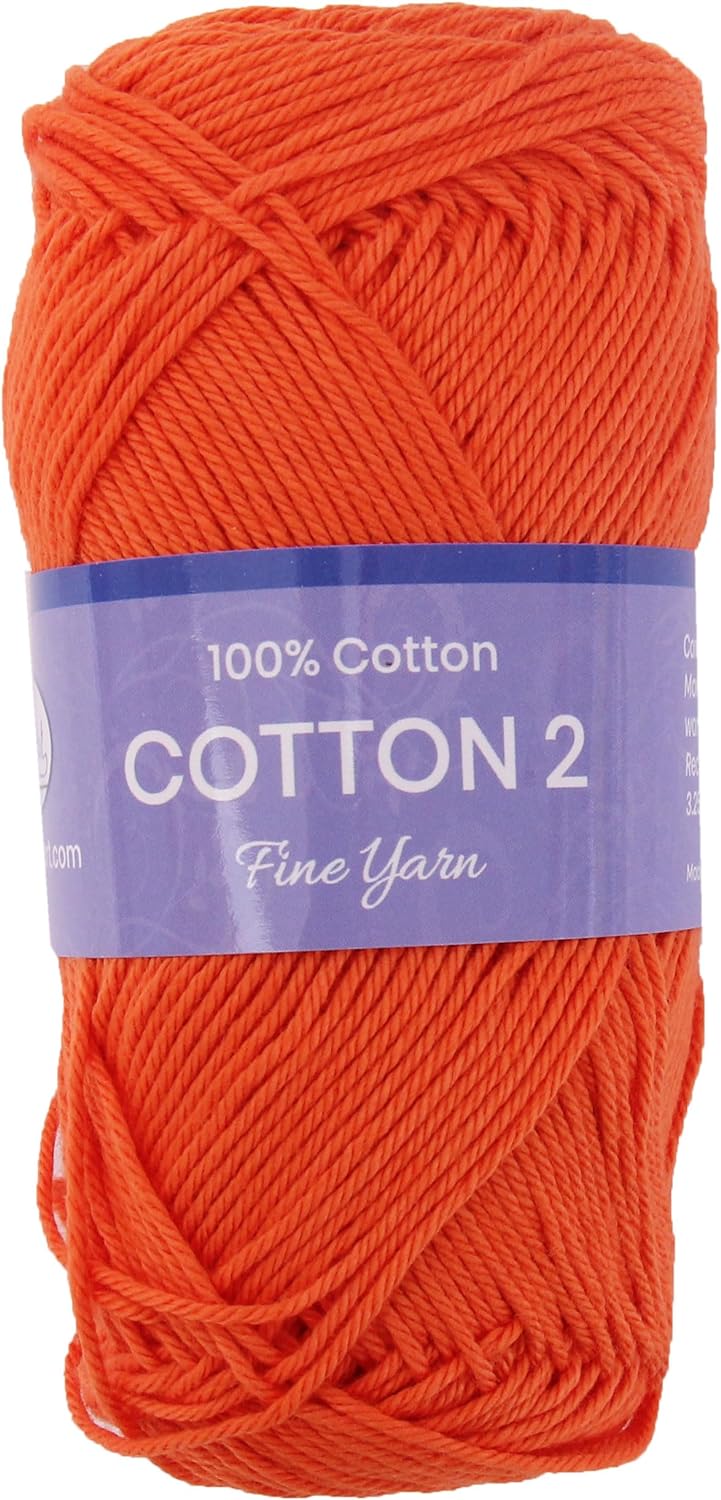 Crochet Cotton Yarn - Orange - #2 Sport Weight - 50 gram skeins - 165 yds - Threadart.com