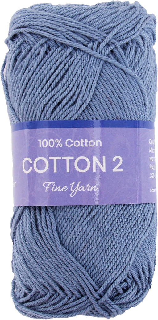 Crochet Cotton Yarn - Denim - #2 Sport Weight - 50 gram skeins - 165 yds - Threadart.com