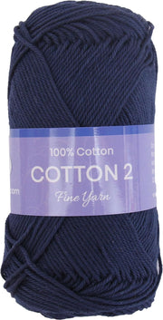 Crochet Cotton Yarn - Navy - #2 Sport Weight - 50 gram skeins - 165 yds - Threadart.com