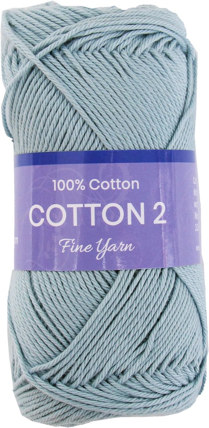 Crochet Cotton Yarn - Light Blue - #2 Sport Weight - 50 gram skeins - 165 yds - Threadart.com