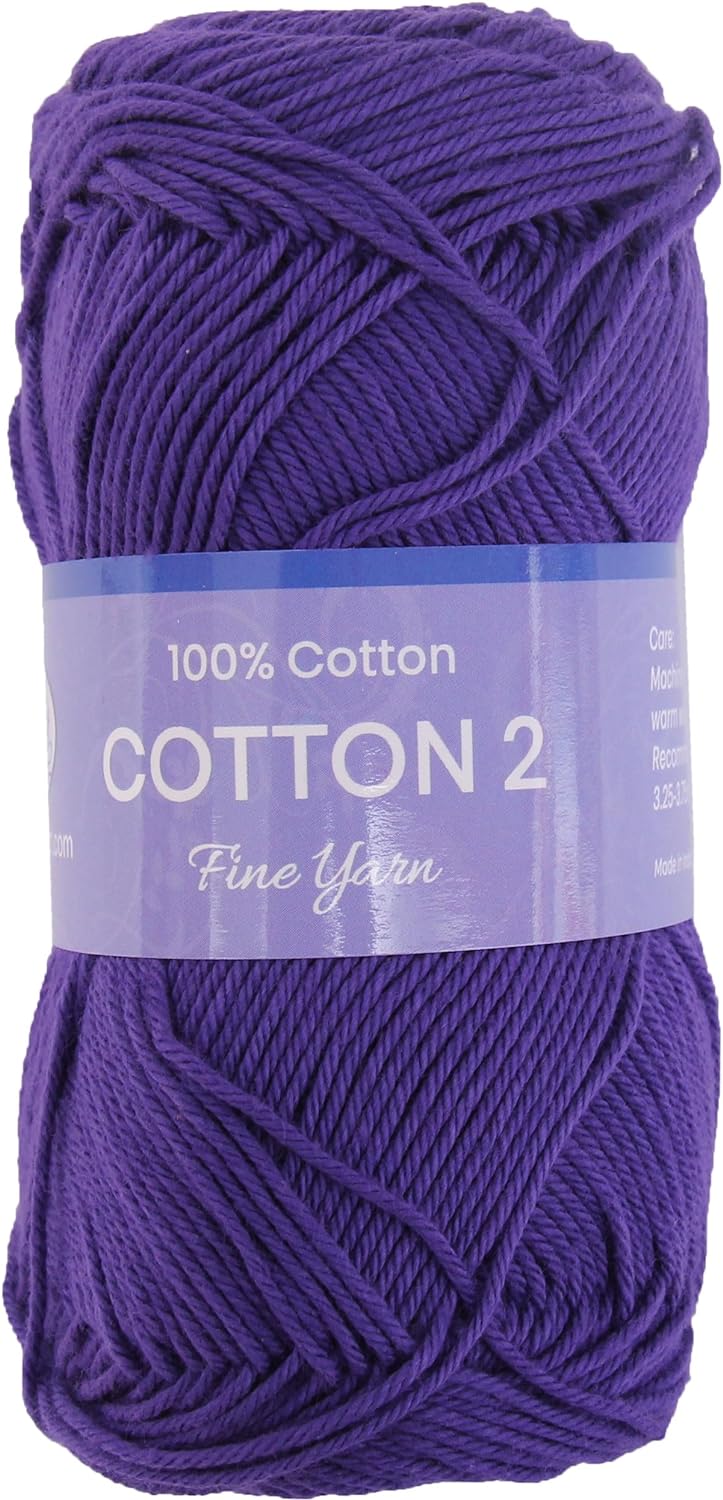 Crochet Cotton Yarn - Purple - #2 Sport Weight - 50 gram skeins - 165 yds - Threadart.com