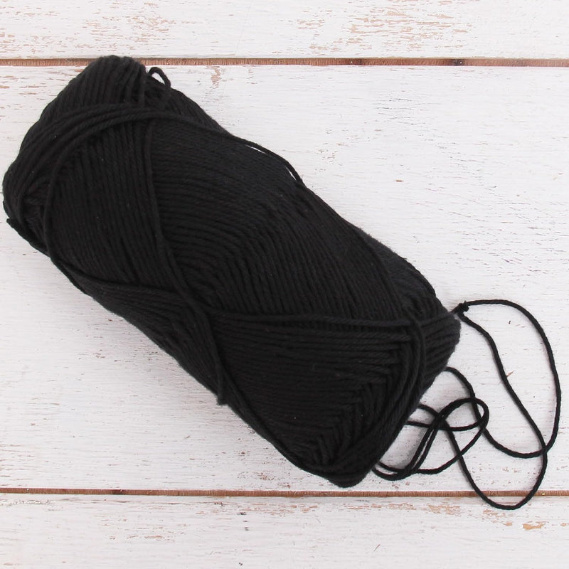Crochet Cotton Yarn - Black - #2 Sport Weight - 50 gram skeins - 165 yds - Threadart.com
