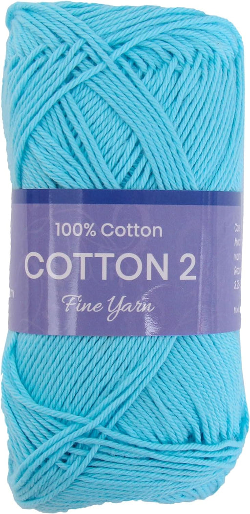 Crochet Cotton Yarn - Aqua - #2 Sport Weight - 50 gram skeins - 165 yds - Threadart.com