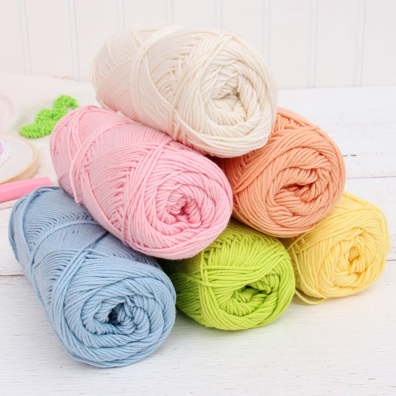 Crochet 100% Pure Cotton Yarn #2 Set - 6 Pack of Neutral Colors - Sport Weight - Threadart.com