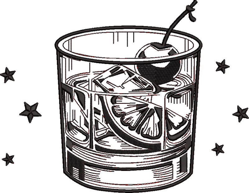 Old Fashion Social Club Sketch Embroidery Design Instant Download - 3 Sizes - 8 Formats - Threadart.com