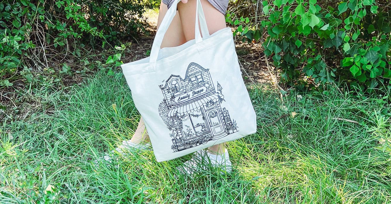 Color Your Own Tote Bag - Beauty Shoppe Design (Without Markers) - Threadart.com