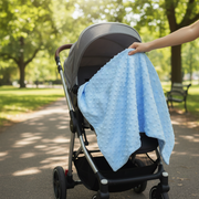 Minky Blanket - Ivory Minky Dots - Baby Blanket Size 28" x 38" - Threadart.com