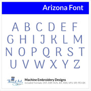 Arizona Font Machine Embroidery Design Set - Alphabet Letters Numbers BX Font - Download 9 Formats and 4 Sizes - Threadart.com