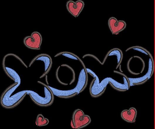 Valentine XOXO Sketch Machine Embroidery Design Instant Download - 5 Sizes - 8 Formats - ThreadArt - Threadart.com