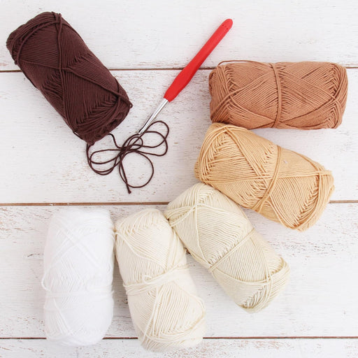 Crochet 100% Pure Cotton Yarn #2 Set - 6 Pack of Neutral Colors - Sport  Weight