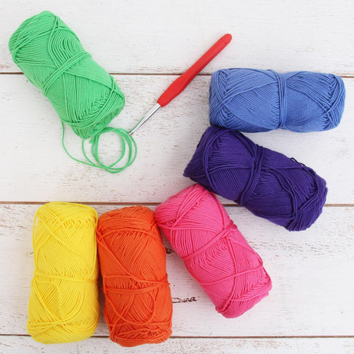 Crochet 100% Pure Cotton Yarn #2 Set - 6 Pack of Rainbow Colors - Sport Weight - Threadart.com