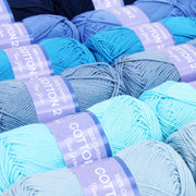 Crochet 100% Pure Cotton Yarn #2 Set - 6 Pack of Pastels Colors - Sport Weight - Threadart.com