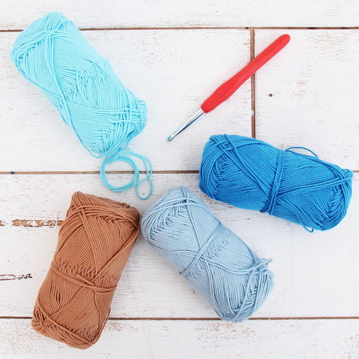 Crochet 100% Pure Cotton Yarn #2 Set - 4 Pack of Beach Vibe Colors - Sport Weight - Threadart.com