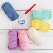 Crochet 100% Pure Cotton Yarn #2 Set - 6 Pack of Frostings Colors - Sport Weight - Threadart.com