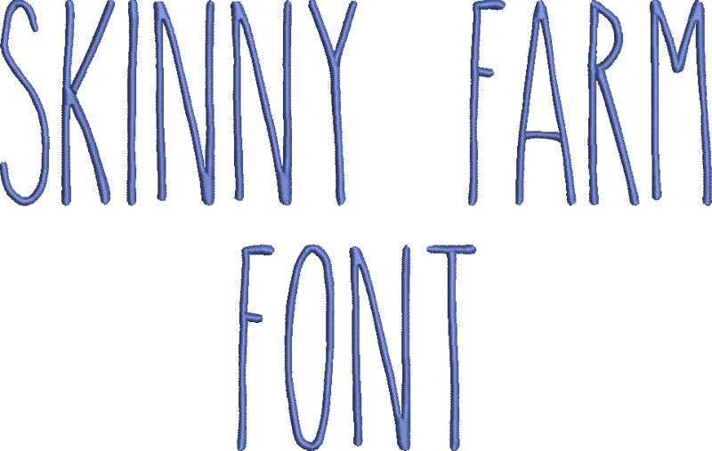 Skinny Farm Font Machine Embroidery Design Set - Alphabet Letters BX Font - Download 9 Formats and 4 Sizes - Threadart.com