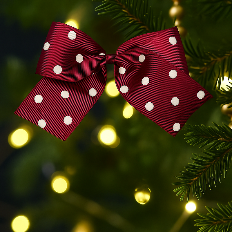 Grosgrain Dots Ribbon 2 1/4" - 5 Yards - Burgundy - Threadart.com