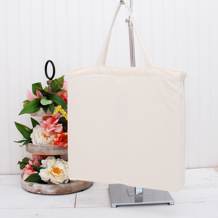 10 Pack of Blank Canvas Tote Bags - Natural Color - 14.5x17x3 - 100% Cotton - Threadart.com