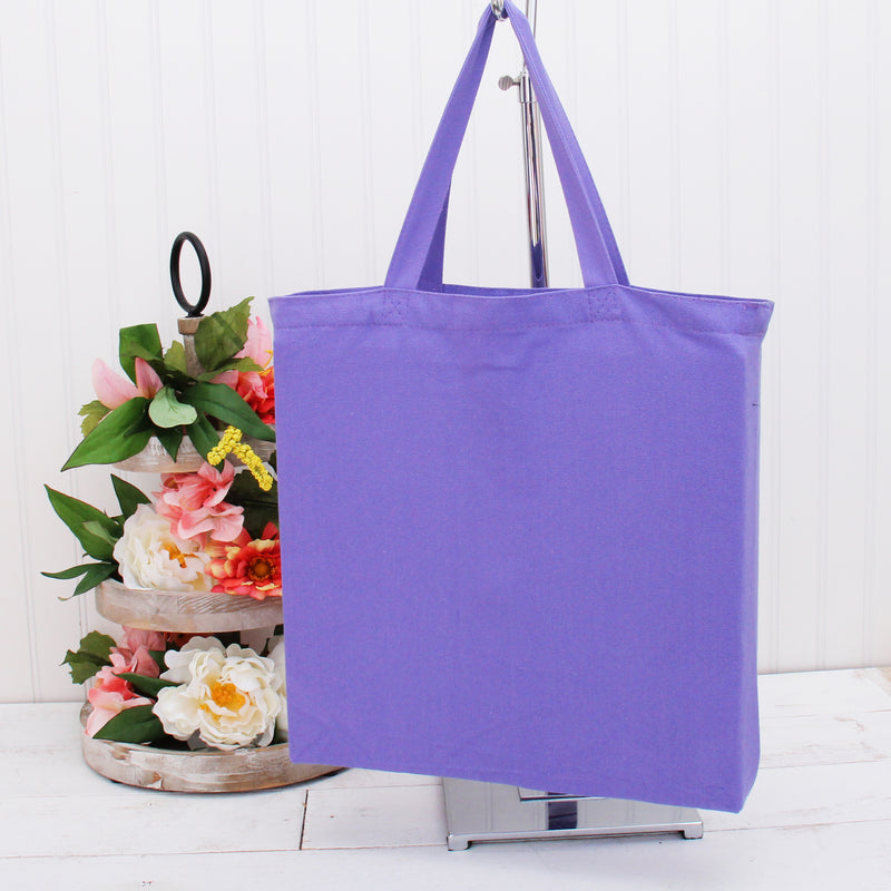 10 Pack of Blank Canvas Tote Bags - Periwinkle Blue - 100% Cotton- 14.5x17x3 - Threadart.com