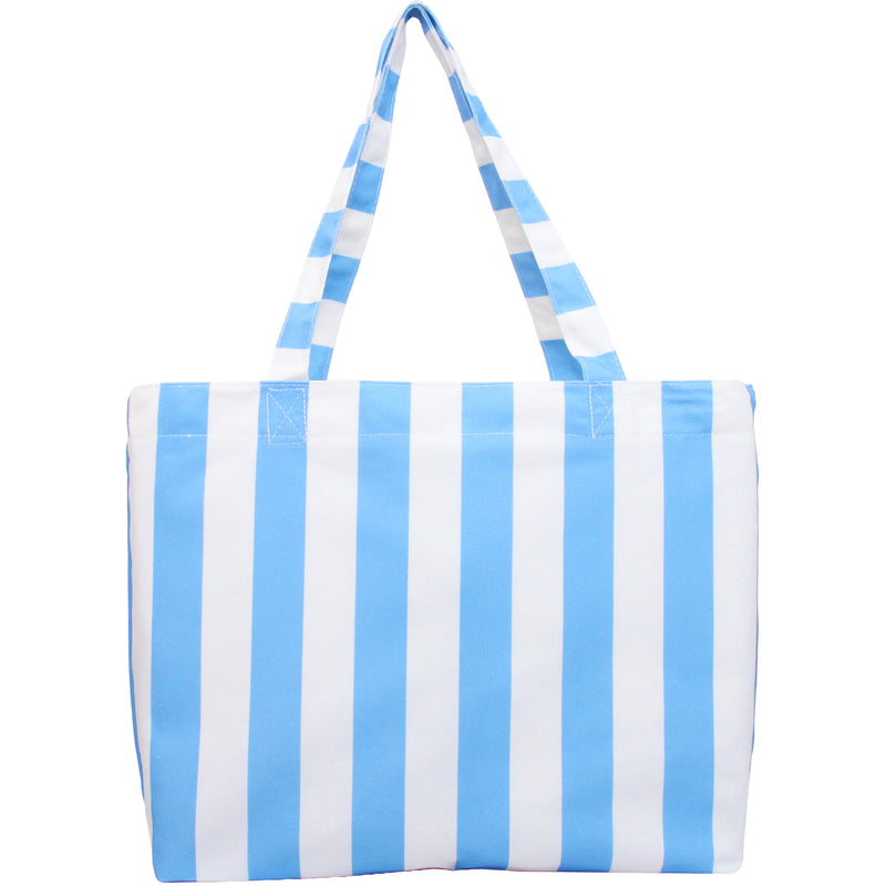 Personalized Striped Tote Bag - Embroidered Monogram or Name