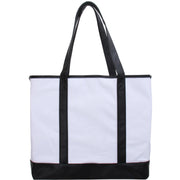 Personalized Leather and Canvas Tote Bag - Embroidered With Name or Words - Threadart.com