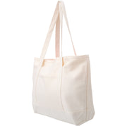 Large Natural Canvas Tote Bag With Natural Handles - 18.5"x11.5"x5.5" - Threadart.com