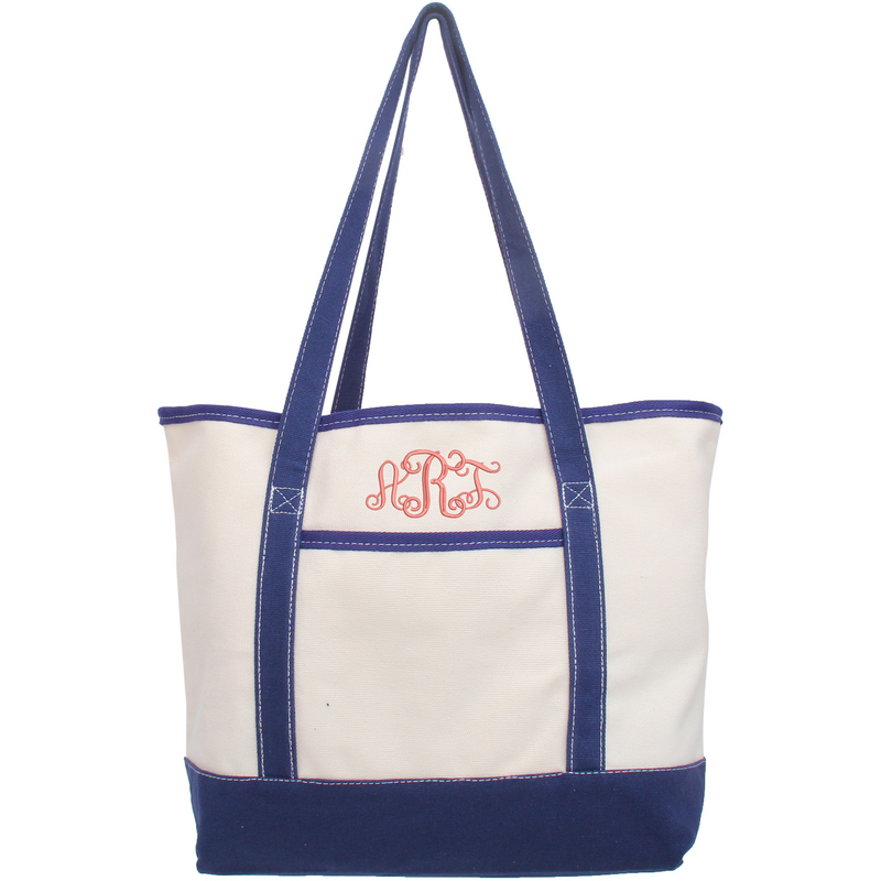 Personalized Beach Tote Bag - Embroidered Monogram - Threadart.com