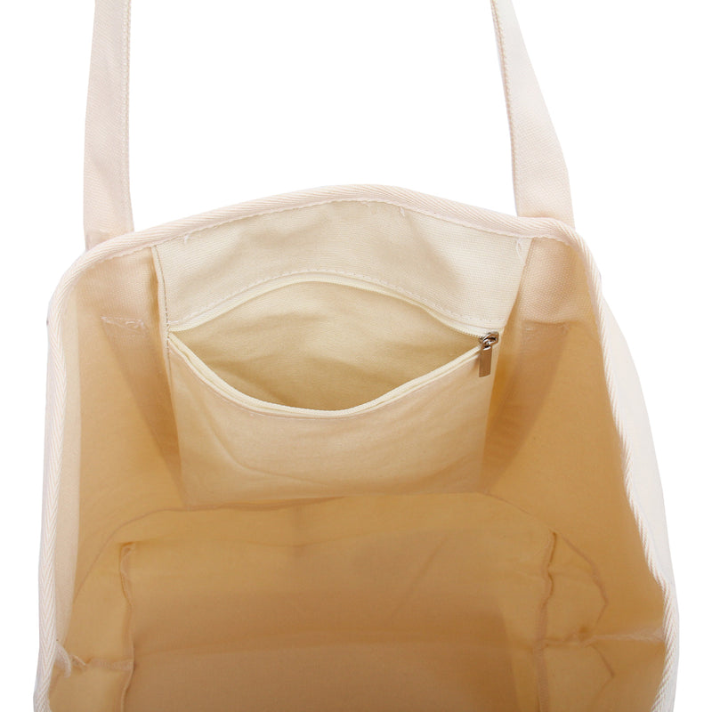 Extra Large Natural Canvas Tote Bag With Natural Handles - 22"x16"x6" - Threadart.com