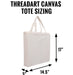 10 Pack of Blank Canvas Tote Bags - White Color - 14.5x17x3 - 100% Cotton - Threadart.com