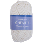 Super Soft Chenille Yarn - #5 - Off White - 50 gram skeins - 60 yds - Threadart.com