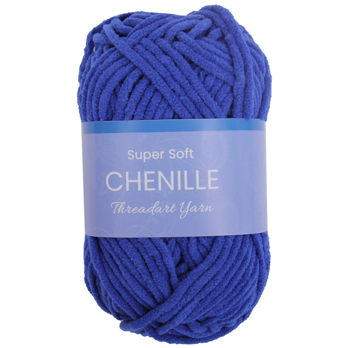 Super Soft Royal Blue Chenille Yarn Chunky Size 60 yds By