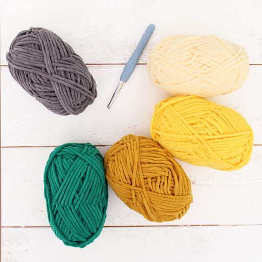 Super Soft Chenille Yarn Set - Daffodil Colors - Pack of 5 Skeins - #5-50 Gram Skeins - 60 yds each - Threadart.com