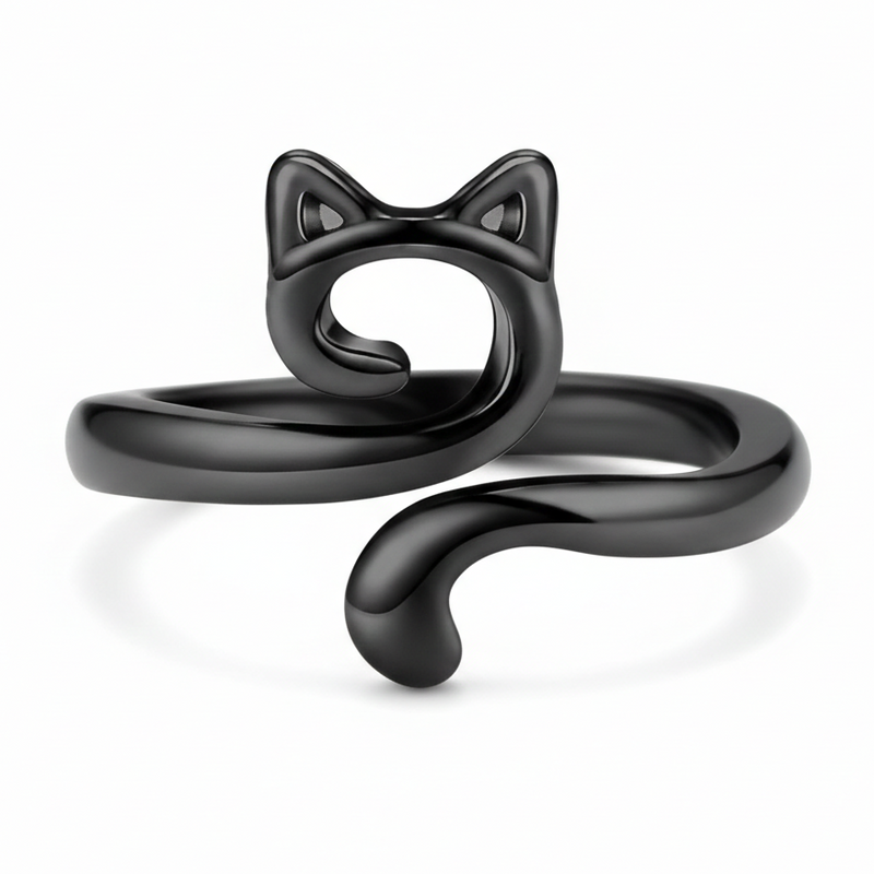 Black Cat Crochet Tension Ring