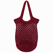 Everyday Market Tote Crochet Kit - Burgundy - 100% Cotton Yarn Included - Threadart.com