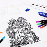 Color Your Own Tote Bag - Beauty Shoppe Design (Without Markers) - Threadart.com
