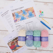 Color Story Coasters Crochet Kit - Soft Pastels - 4 Colors of Cotton Yarn Included - Threadart.com