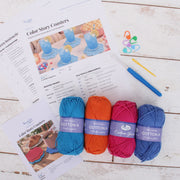Color Story Coasters Crochet Kit - Vibrant Brights - 4 Colors of Cotton Crochet Yarn Included - Threadart.com