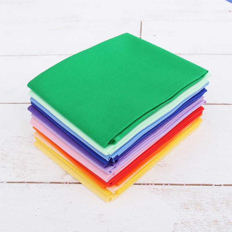 Twelve Fat Quarter Bundle - Rainbow & Pastel Solid Colors - Threadart.com