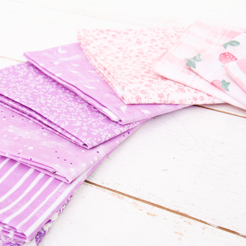 Fat Quarter Bundle - 15 Baby Pastel Shades Precut Cotton Fabrics - Threadart.com