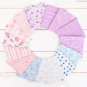 Fat Quarter Bundle - 15 Baby Pastel Shades Precut Cotton Fabrics - Threadart.com