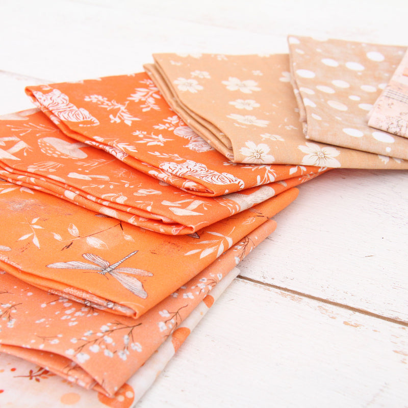 Fat Quarter Bundle - 15 Coastal Sunset Shades Precut Cotton Fabrics - Threadart.com