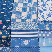 Fat Quarter Bundle - 20 Blue Shades Precut Cotton Fabrics - Threadart.com