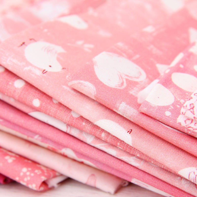 Fat Quarter Bundle - 20 Pink Shades Precut Cotton Fabrics - Threadart.com