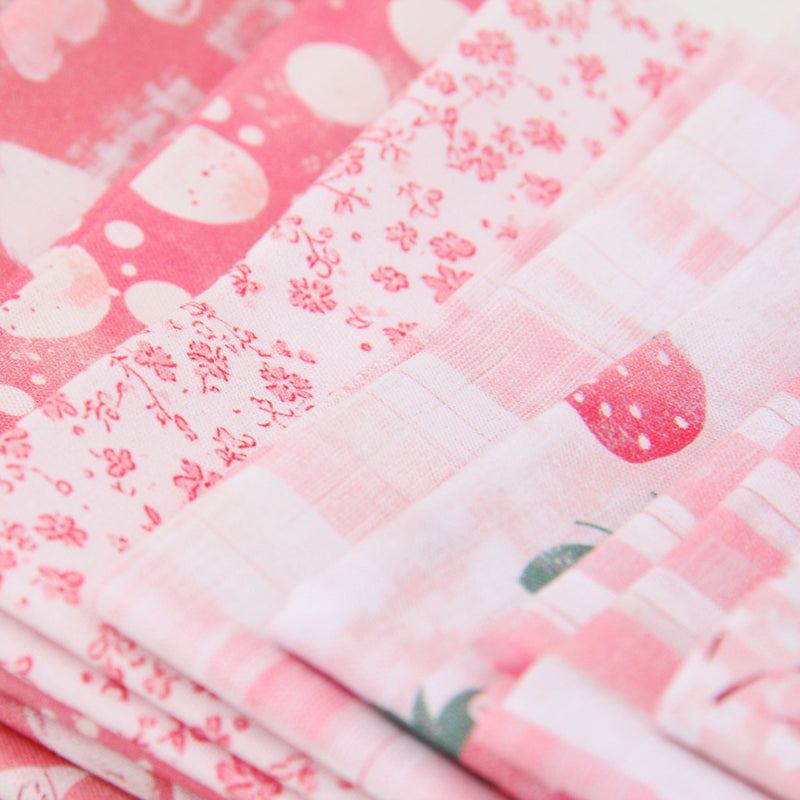 Fat Quarter Bundle - 20 Pink Shades Precut Cotton Fabrics - Threadart.com