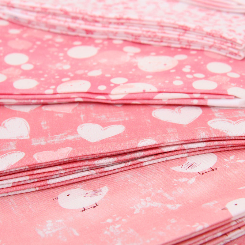 Fat Quarter Bundle - 20 Pink Shades Precut Cotton Fabrics - Threadart.com