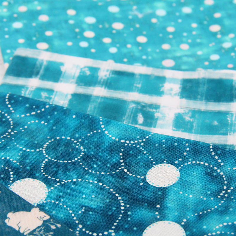 Fat Quarter Bundle - 20 Teal Shades Precut Cotton Fabrics - Threadart.com