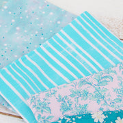 Fat Quarter Bundle - 20 Teal Shades Precut Cotton Fabrics - Threadart.com