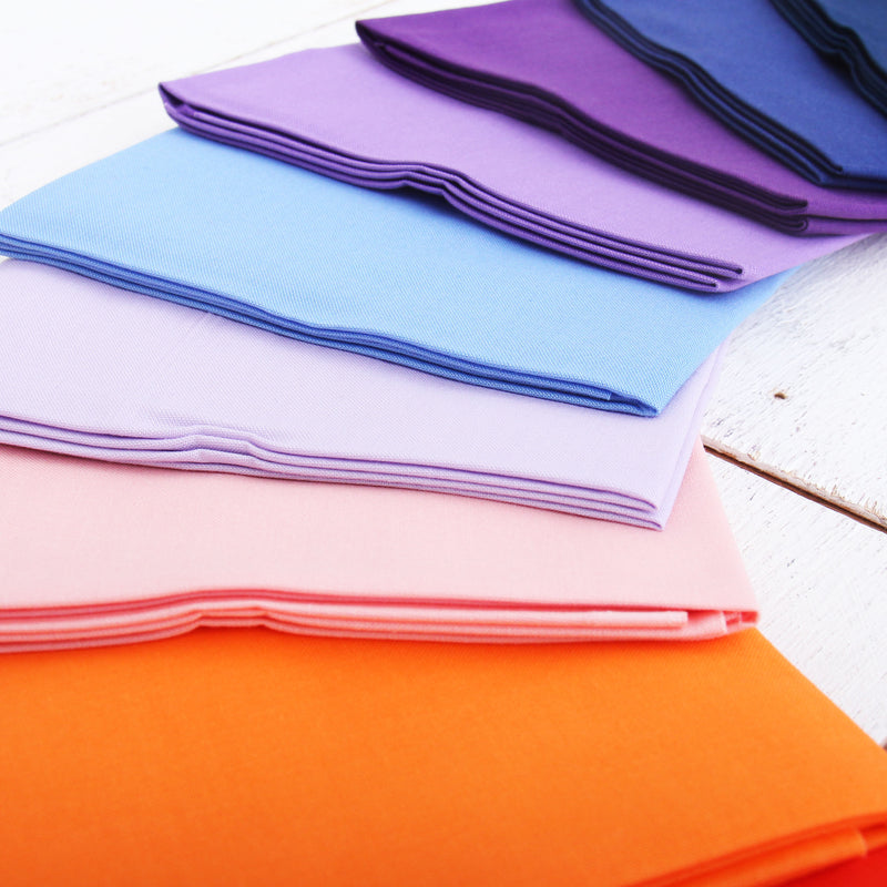 Twenty Four Fat Quarter Bundle - Rainbow & Pastel Solid Colors - Threadart.com