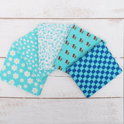 Fat Quarter Bundle - Five Aqua Confetti Brights Precut Cotton Fabrics - Threadart.com
