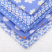 Fat Quarter Bundle - Five Blue Confetti Brights Precut Cotton Fabrics - Threadart.com